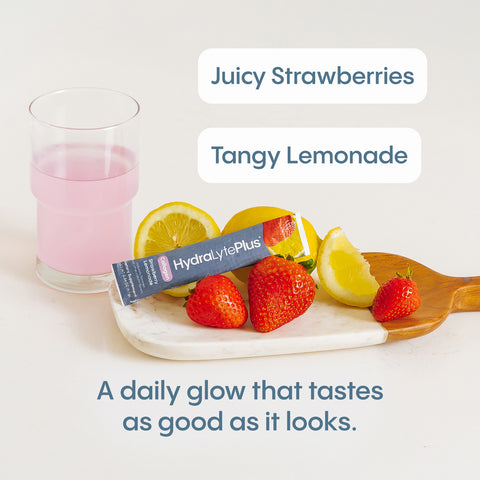 HydraLyte Plus Collagen. A daily glow that tastes as good as it looks.