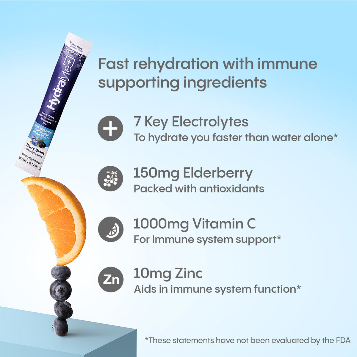 Plus Immune System Boost with Elderberry - Lightly Sparkling (8 oz)